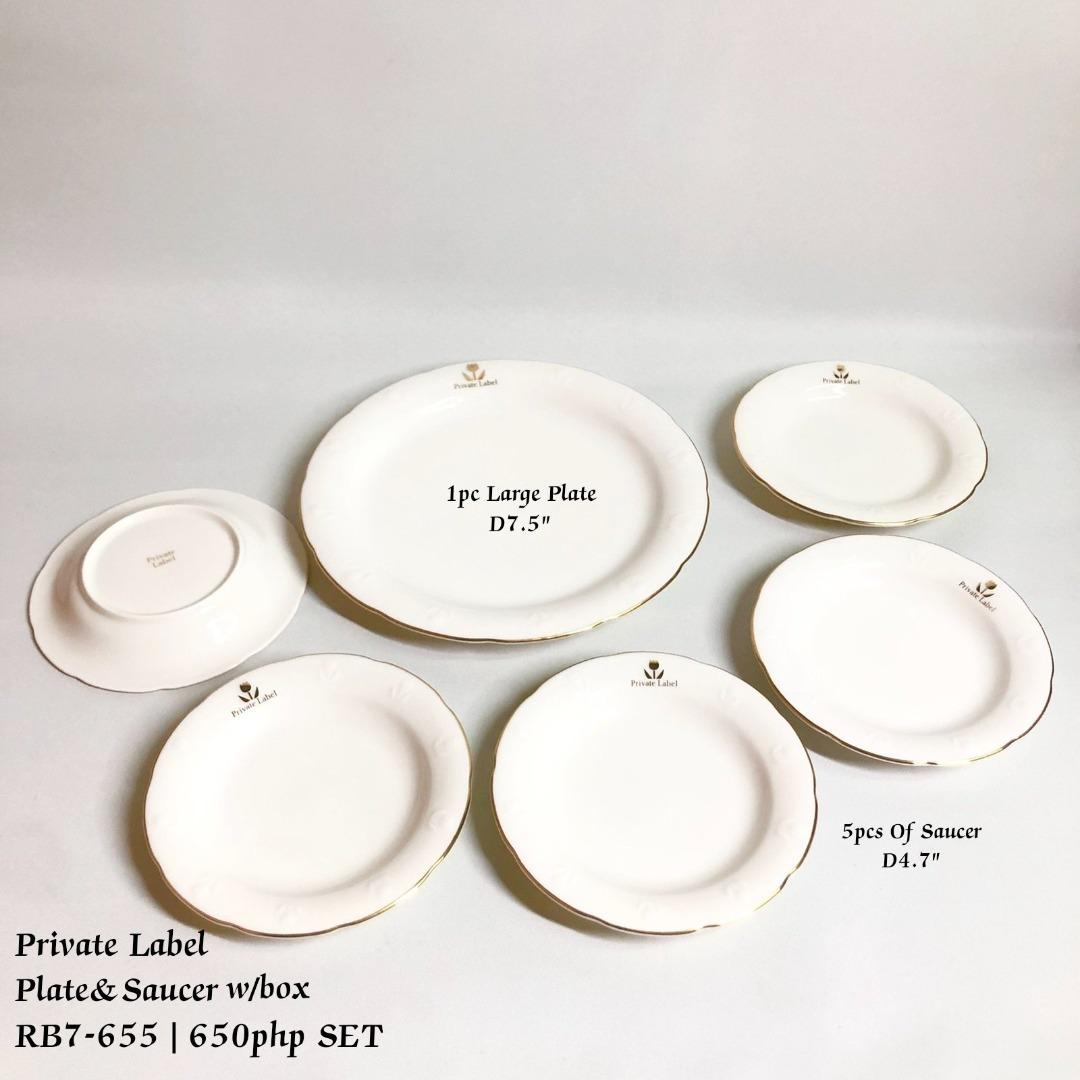 Private Label Plate and Saucer with Box, Furniture & Home ...
