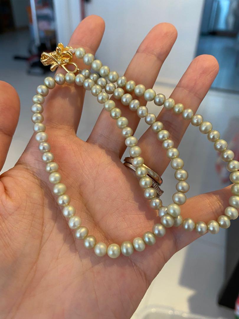 Rare Matcha Green Baby Pearl Natural Seawater Pearl Necklace