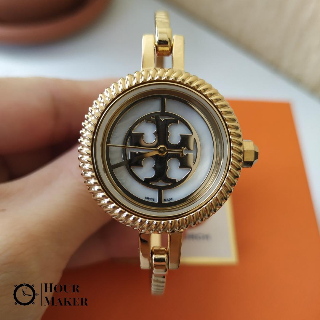 TORY BURCH REVA BANGLE WATCH GIFT SET, GOLD-TONE STAINLESS STEEL/MULTI-COLOR,  29 MM, Women's Fashion, Watches & Accessories, Watches on Carousell