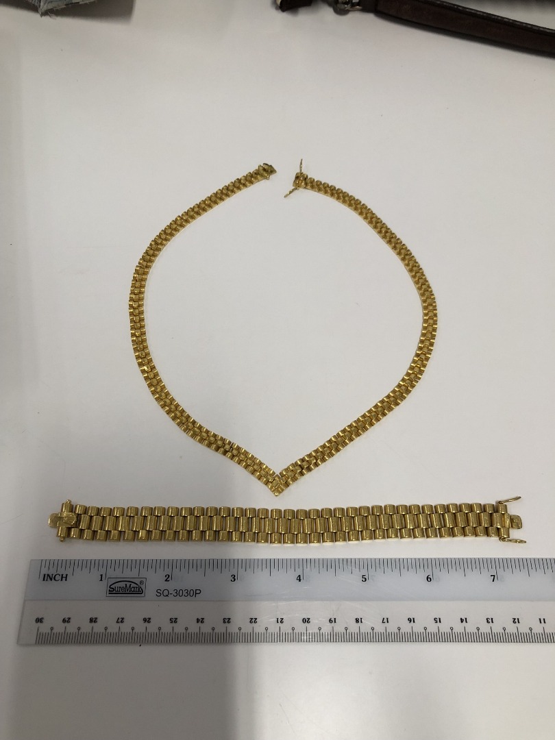 Rolex 22K 916 gold chain/necklace and bracelet set Rare piece vintage
