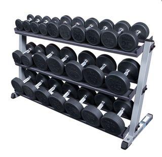Round Dumbbells Set (5lbs-100lbs pair) with Commercial Dumbbell Rack