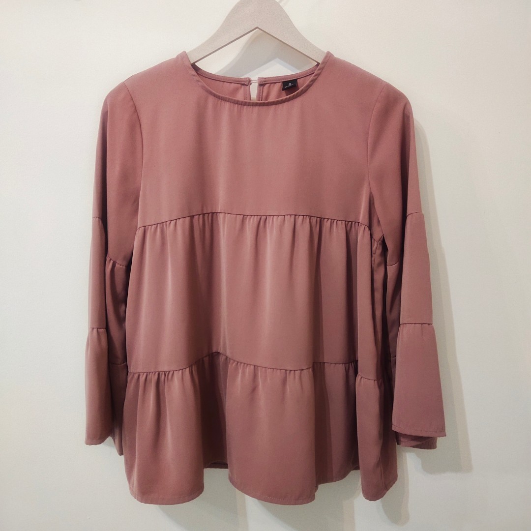 Ruffle top baju kerja baju jalan Women s Fashion Muslimah