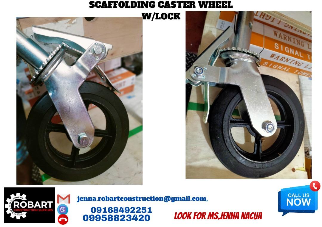 Ruota Caster Per Impalcature Con Freno Di Bloccaggio 8x2 Pollici Rosso Pu - Foto 11