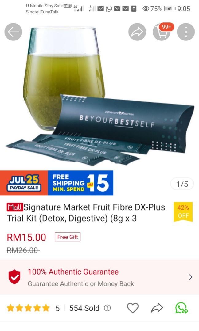 Signature market fruit fibre DXplus, Food & Drinks, Beverages on Carousell