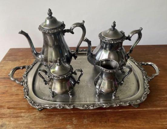 Silver-plated Coffee Tea Service Set Vintage, Furniture & Home