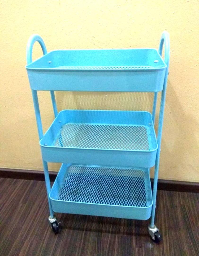 Steel Kitchen Trolley with Wheels, Furniture & Home Living, Furniture