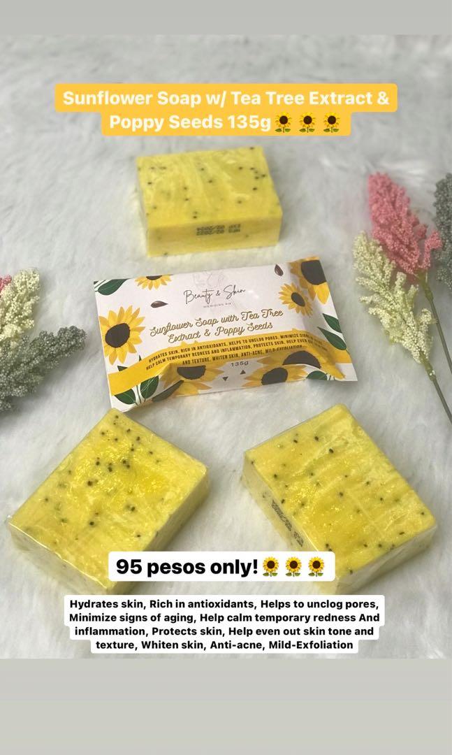 Sunflower Soap with Tea Tree Oil 135g (Category: Bath) located in Makati City. Submitted by tinnie0320 (Listing ID 1174677086, Image 1). Description: .
