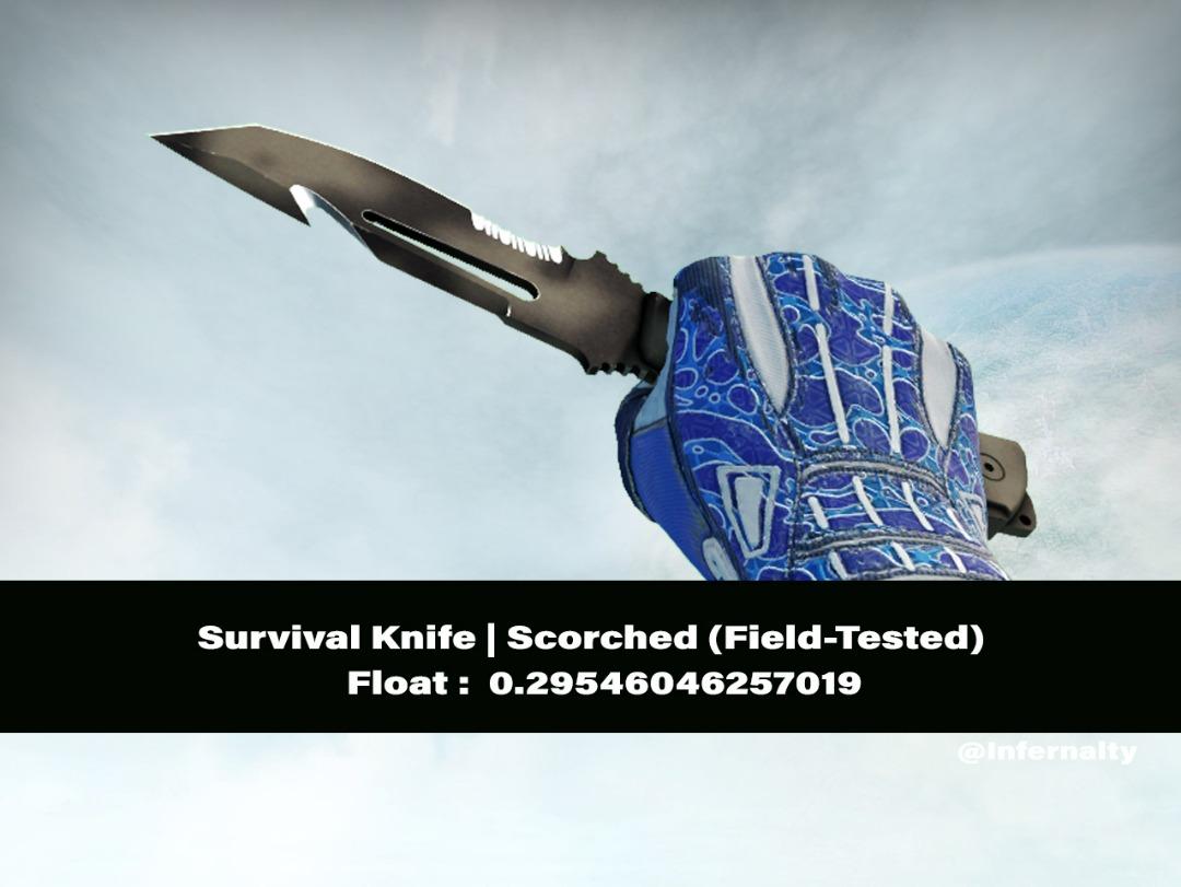 Survival Knife Scorched FT CSGO SKINS KNIVES, Video Gaming, Gaming
