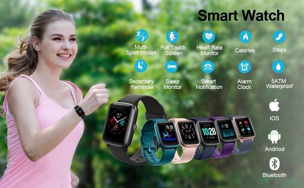 TEMINICE High End Fitness Trackers Health Sports Smart Watch with