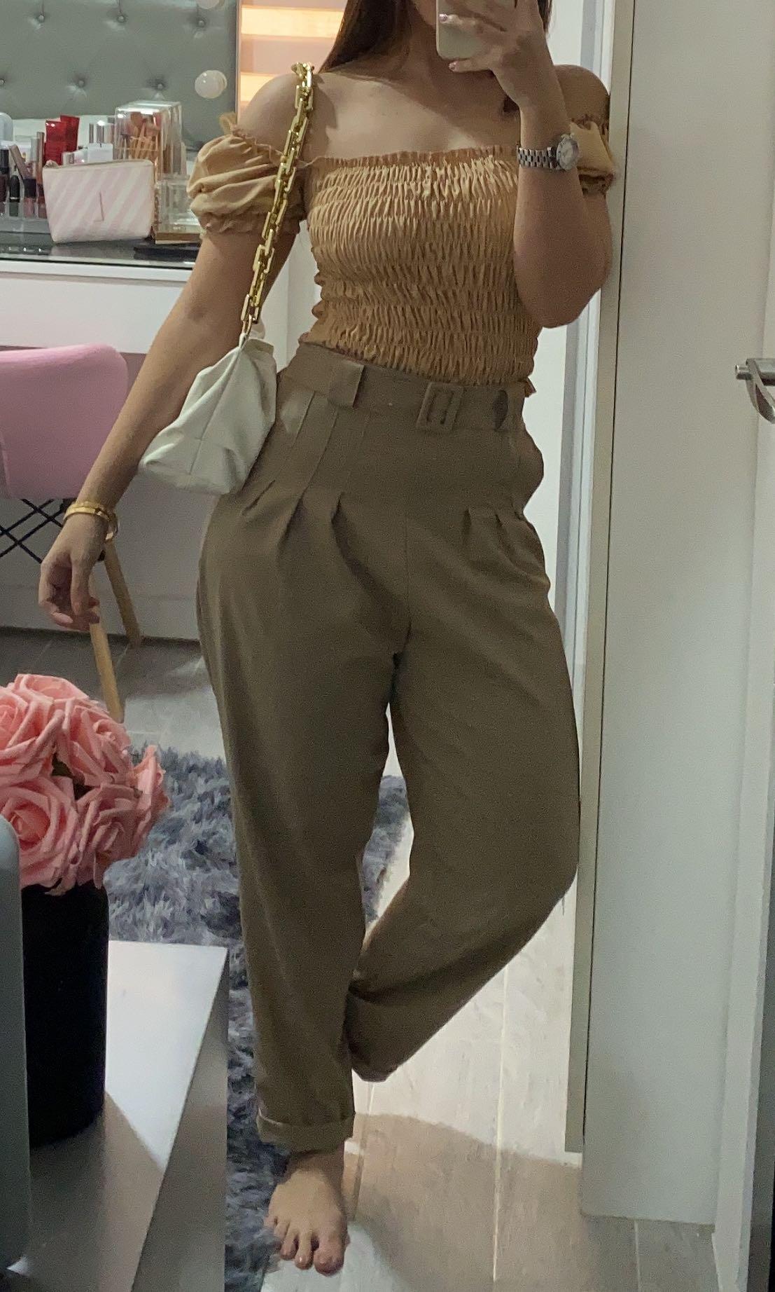 Trouser with belt sales