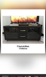 Tv rack with wheels