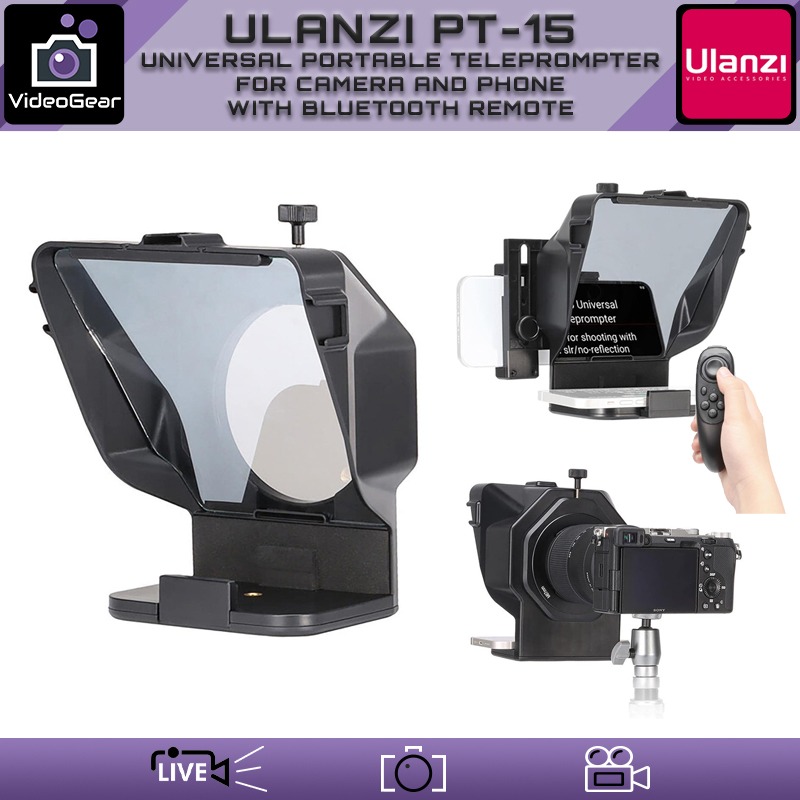 Ulanzi PT-15 — (Universal Portable Teleprompter for Camera and Phone with  Bluetooth Remote), Photography, Photography Accessories, Lighting & Studio  Equipment on Carousell