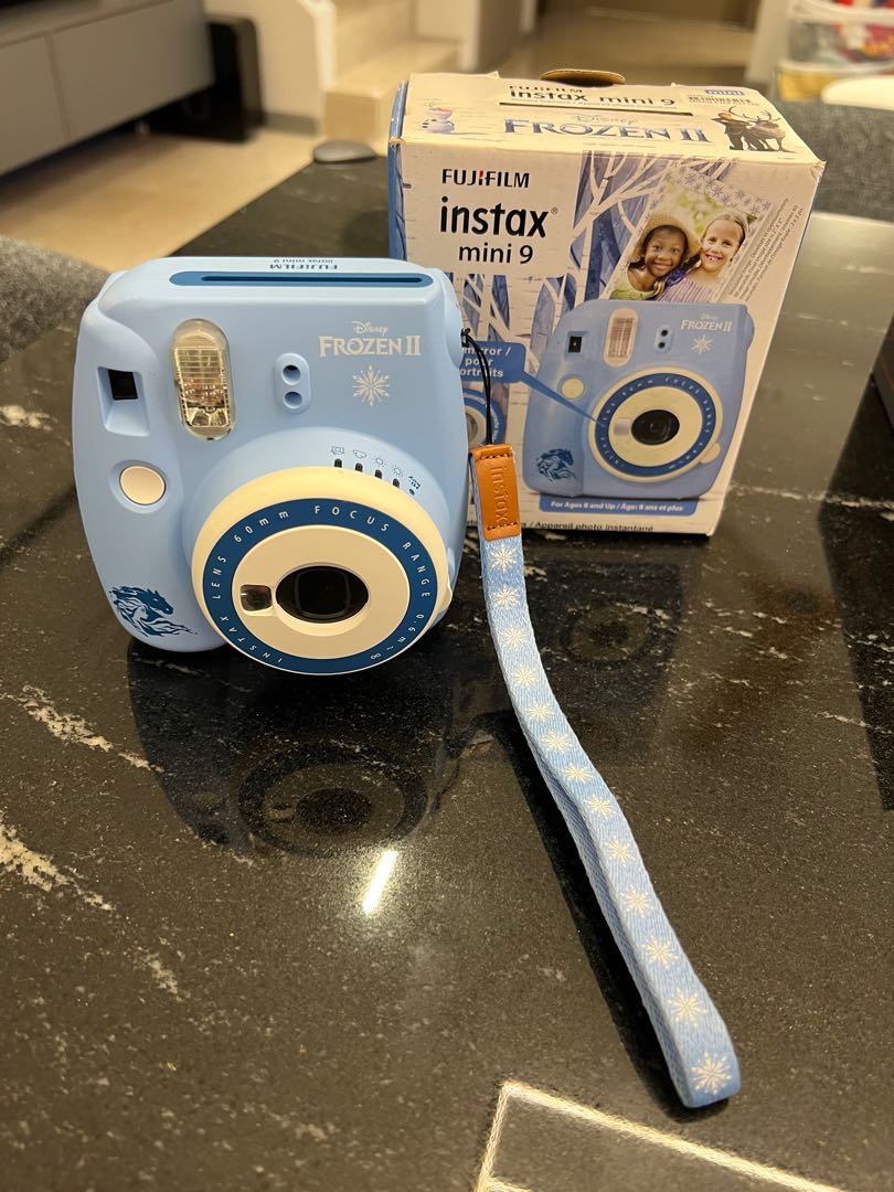 Used fujifilm mini 9 instax instant film camera frozen 2 blue limited