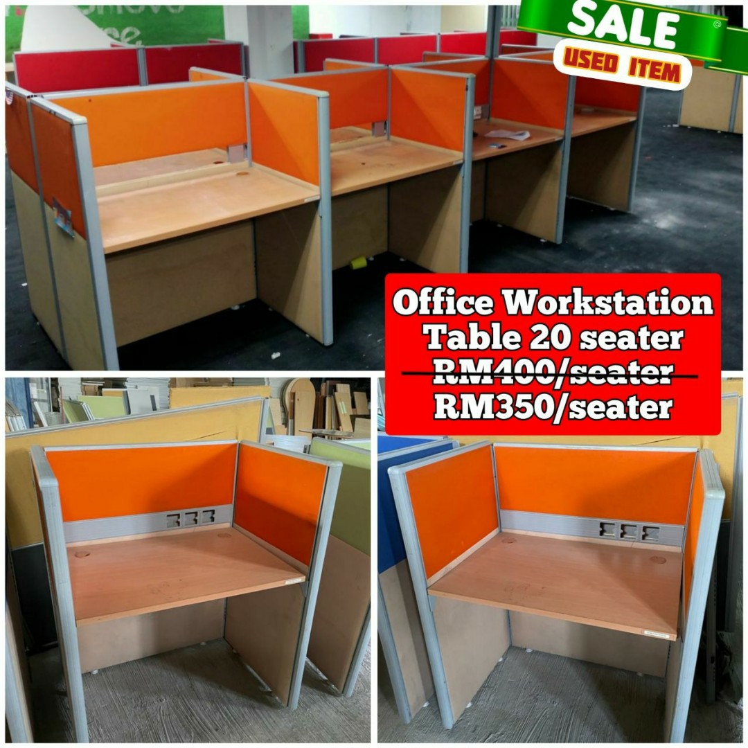 Used Workstation Table Office Furniture, Furniture & Home Living