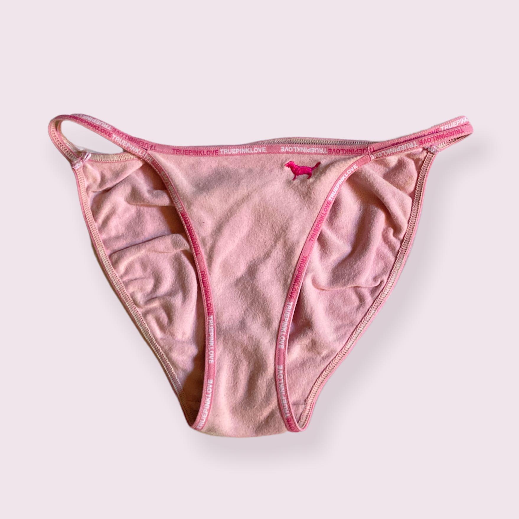PINK Victoria's Secret, Intimates & Sleepwear, Victorias Secret Pink  Cotton Bikini Panty Pink Original Graphic Medium New