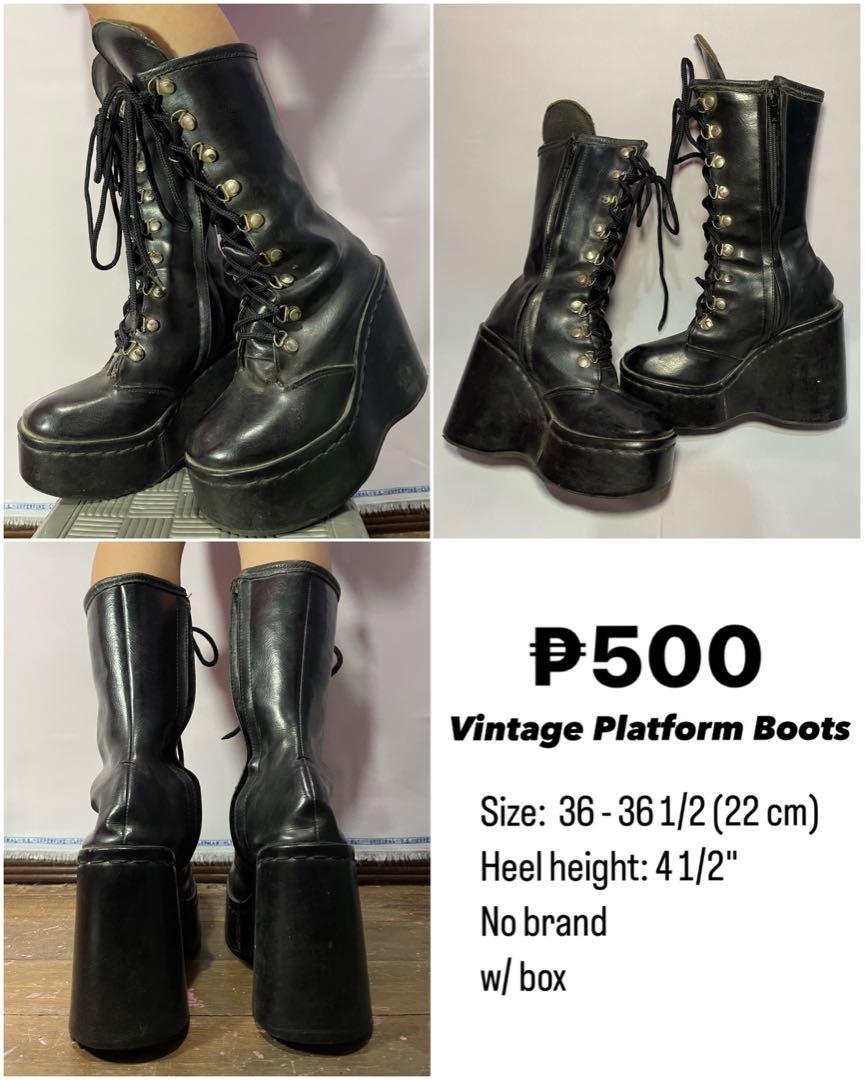 Vintage Alt Grunge Emo Fashion Platform Boots Women s