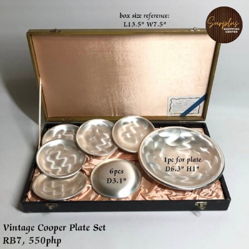 Vintage Copper Plate Set, Furniture & Home Living, Kitchenware
