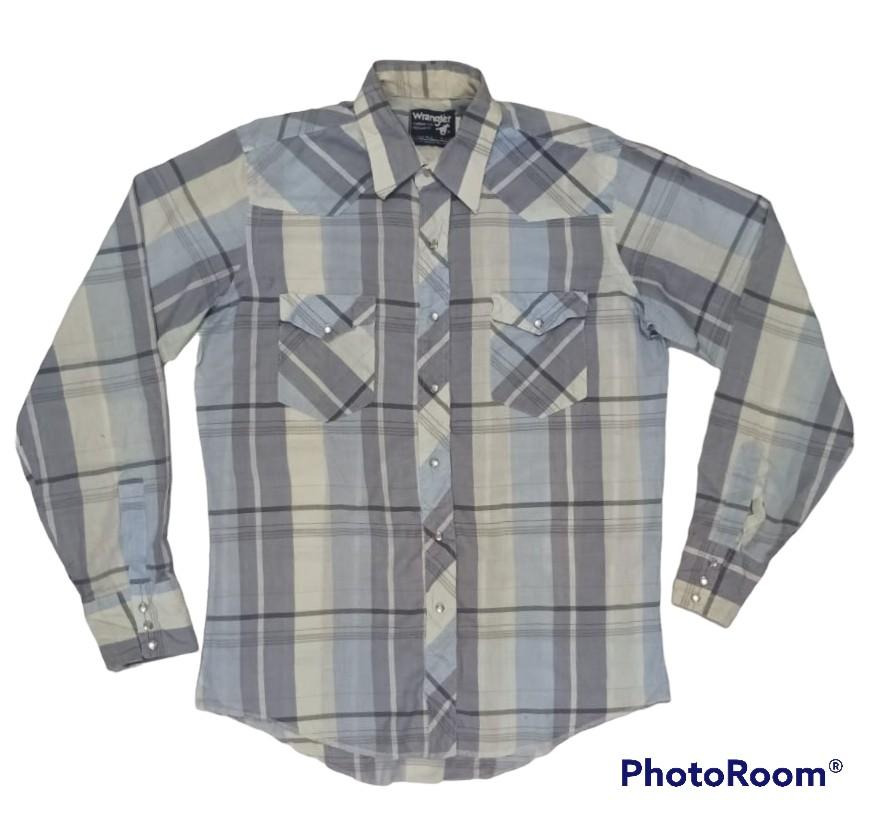 Vintage wrangler cheap pearl snap shirts