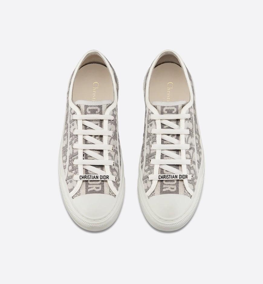 WalknDior Sneaker Gray Stone Dior Oblique Embroidered Cotton  DIOR CH