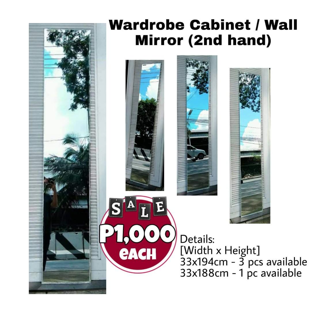 Wardrobe Cabinet / Wall Mirror (Category: Mirrors) located in Quezon City. Submitted by atgeremias313 (Listing ID 1174588959, Image 1). Description: Wardrobe Cabinet / Wall Mirror For only P1,000 !!! Dimensions: WxH 33 x 194 cm - 3pcs 33 x 188 cm - 1pc 📌 Please message us for more details A.T. GEREMIAS TRADING (Please pin: ALMAAN TRADING) 313 Quirino Highway, Baesa, Quezon City (Beside Baesa Hotel) Contact no: 09319272548/ 09619812841(viber) DEL