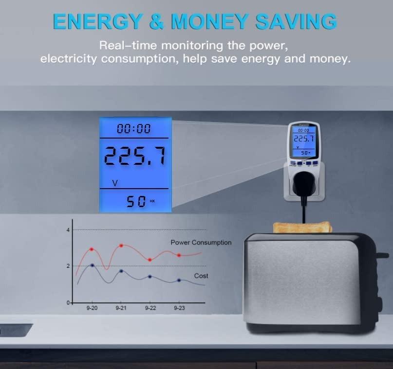 X150 Power Meter Electricity Usage Monitor, Maxcio Upgraded 13A Energy