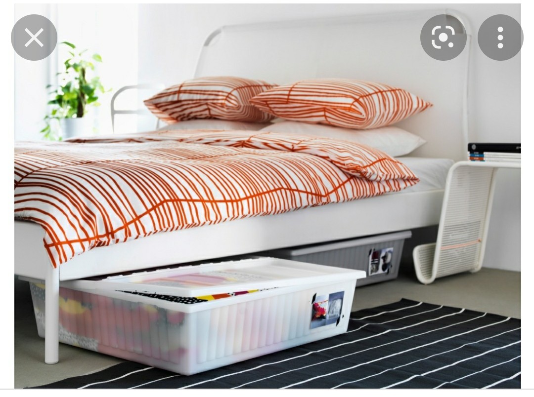 2 Ikea Gimse under bed storage boxes containers, Furniture & Home
