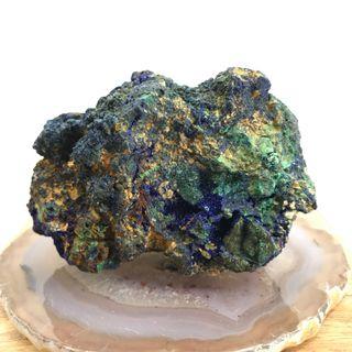 藍銅礦共生孔雀石原礦~