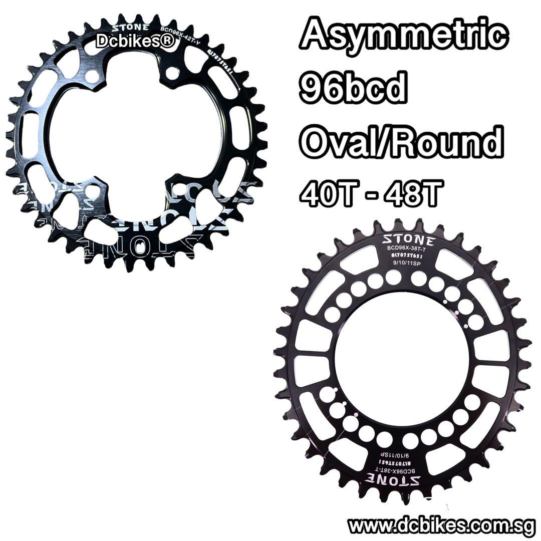 🆕! 96bcd Oval 40T/42T/44T/46T/48T Round Asymmetric Chain Ring For