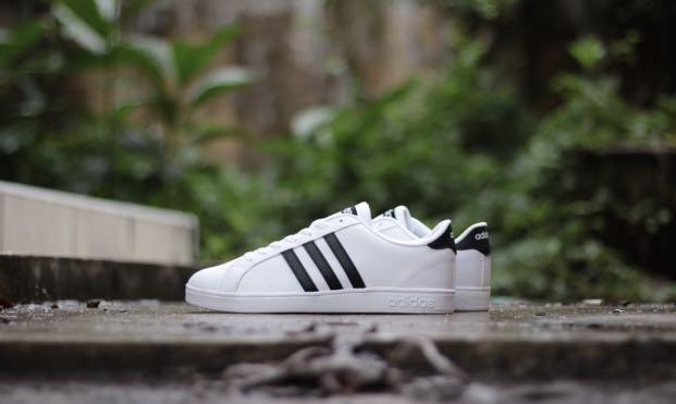 Adidas neo best sale advantage white black