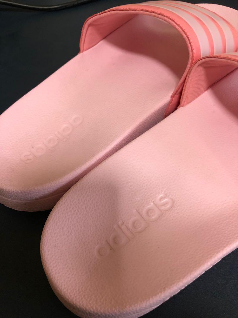 Adidas Pink Adilette Cloudfoam Slides Slippers