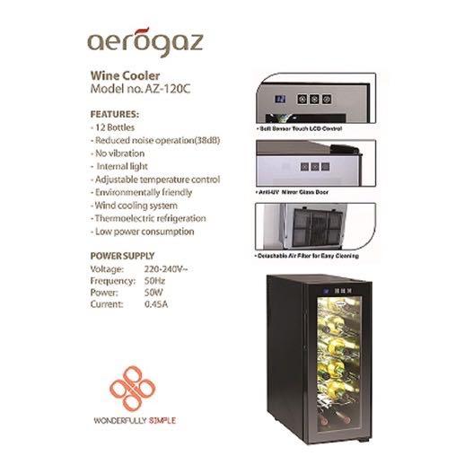 Aerogaz Wine Fridge/Chiller, TV & Home Appliances, Kitchen Appliances
