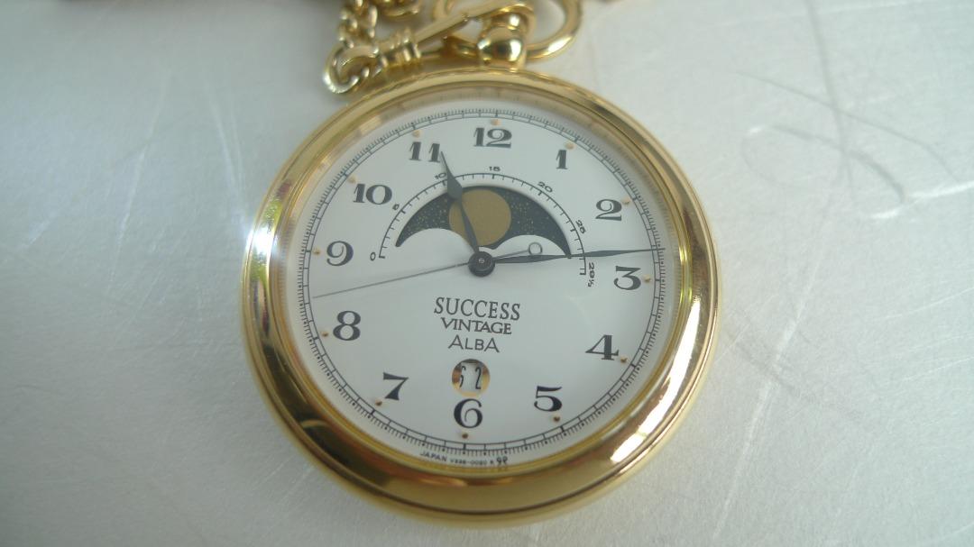 ALBA ( By SEIKO ) Moon Phase Pocket Watch....Quartz, Luxury, Watches on  Carousell