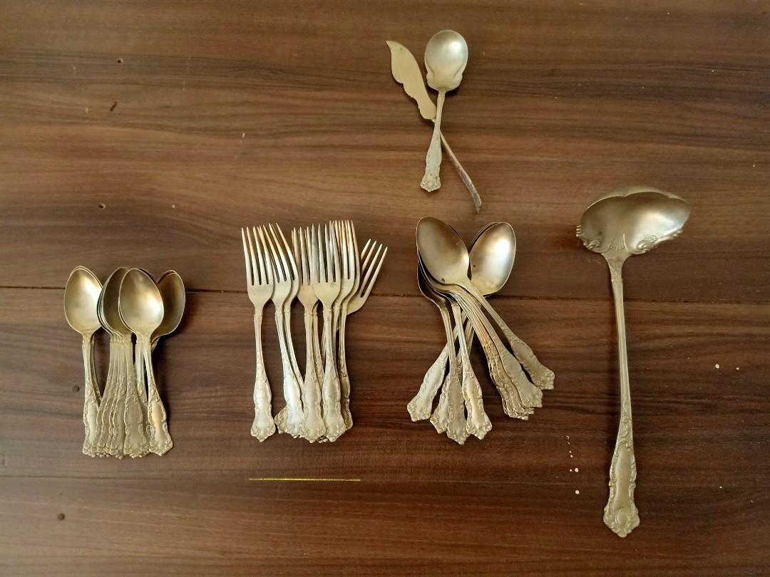 ANTIQUE ROGERS NICKEL SILVER CUTLERY FOR SALE