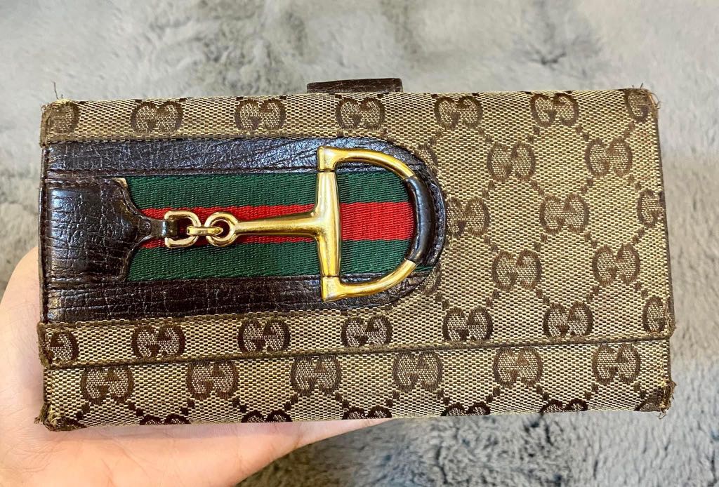 Authentic Gucci Sherry line Horsebit long wallet, Luxury, Bags ...