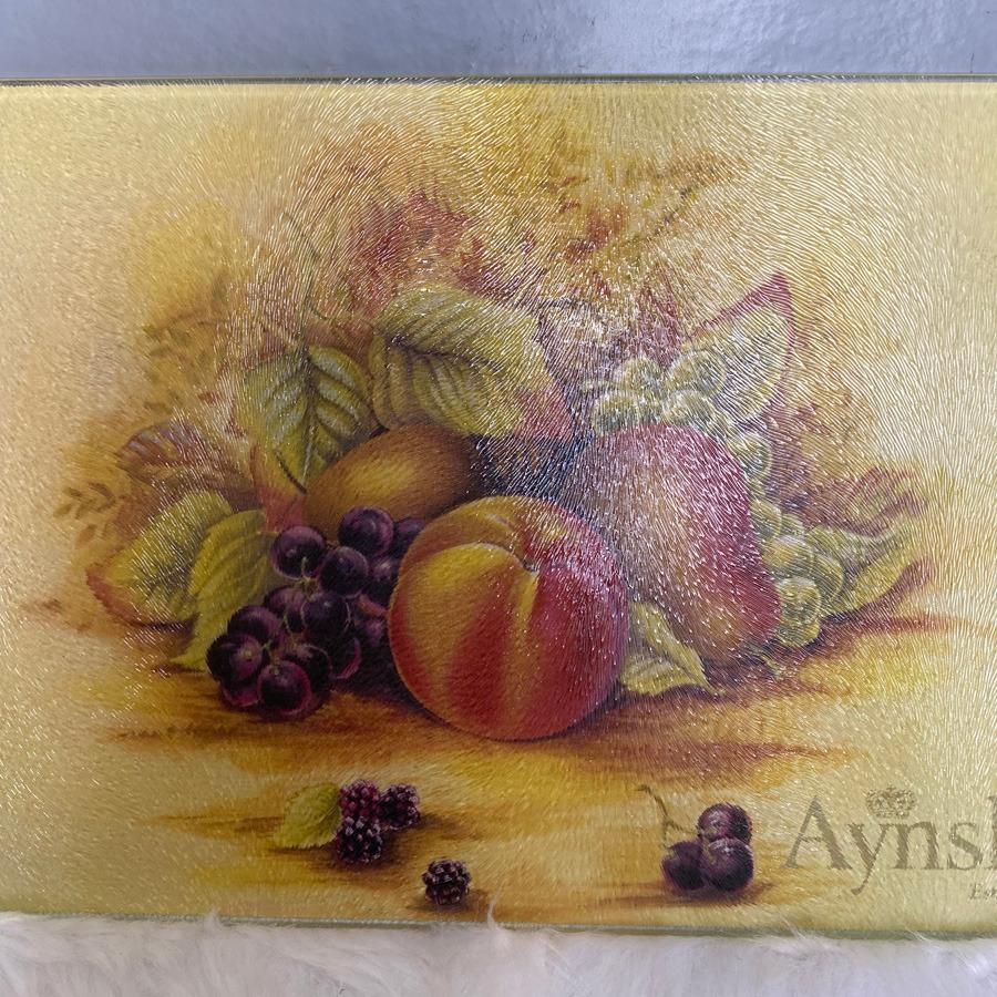 Aynsley Fruit Painted Glass Chopping Cutting Board (Category: Knives & Chopping Boards) located in Consolacion. Submitted by posh_avenue_home (Listing ID 1174786881, Image 2). Description: In very good condition. From Japan. 100% Authentic!!! 11.5 inches x 8 inches..