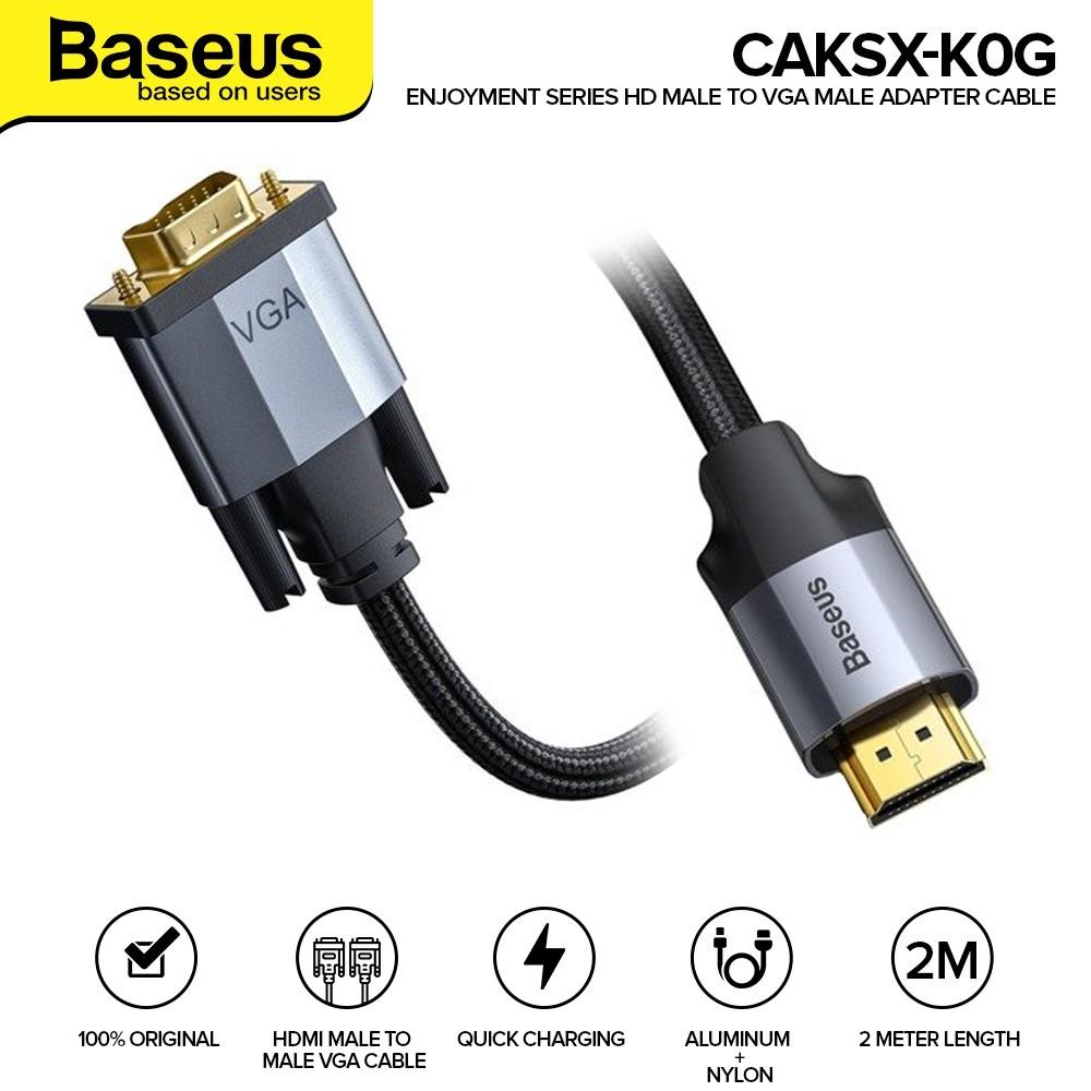 Baseus 2M HDMI Male To VGA Male Adapter Cable, Computers & Tech, Parts