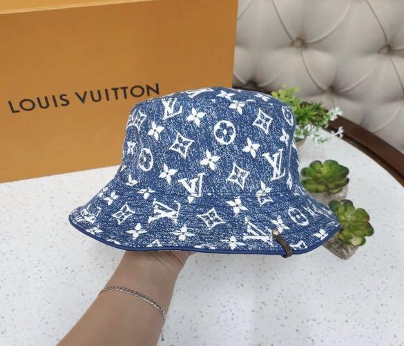 Brand NEW Louis Vuitton Monogram Jacquard Denim Cap, Women Size L