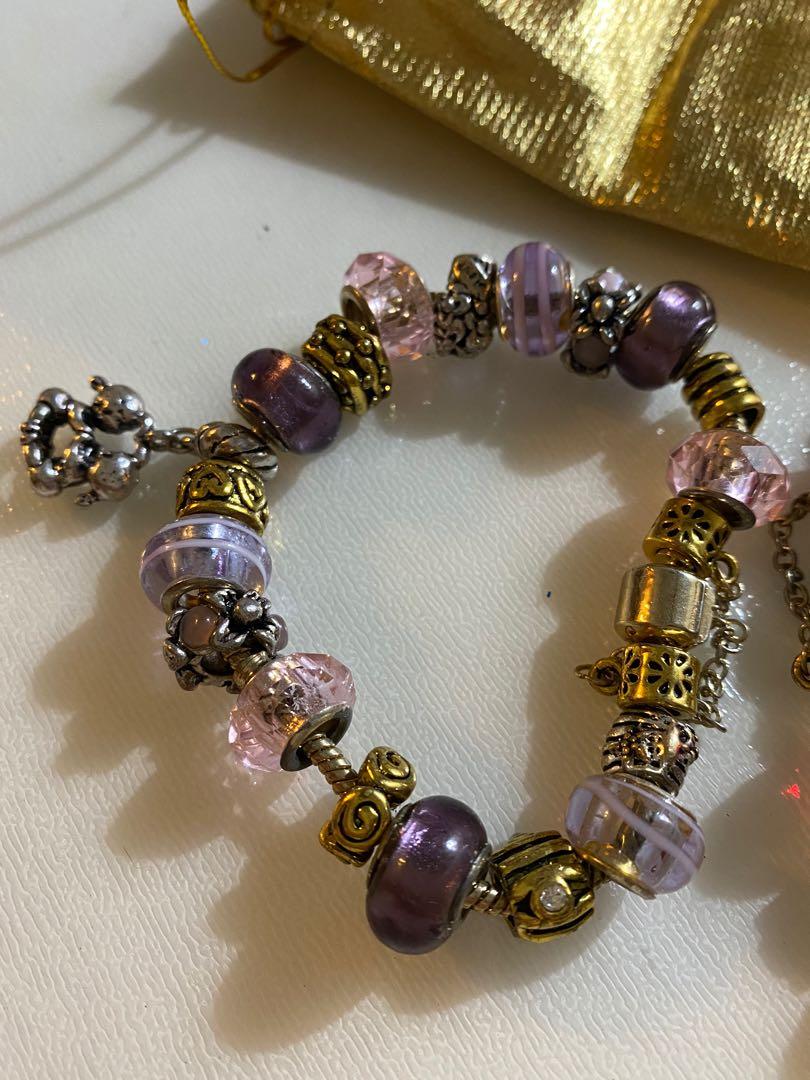 Purple and top gold bracelet