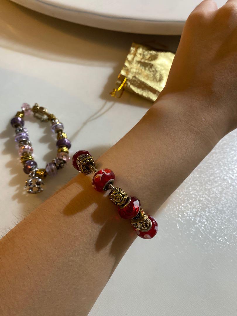 Purple and on sale gold pandora bracelet
