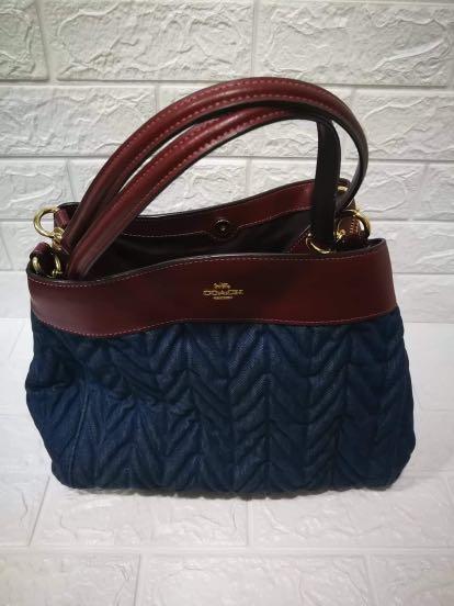 Coach Denim Brown Lexy Quilted Shoulder Bag Luxury Bags Wallets on Carousell