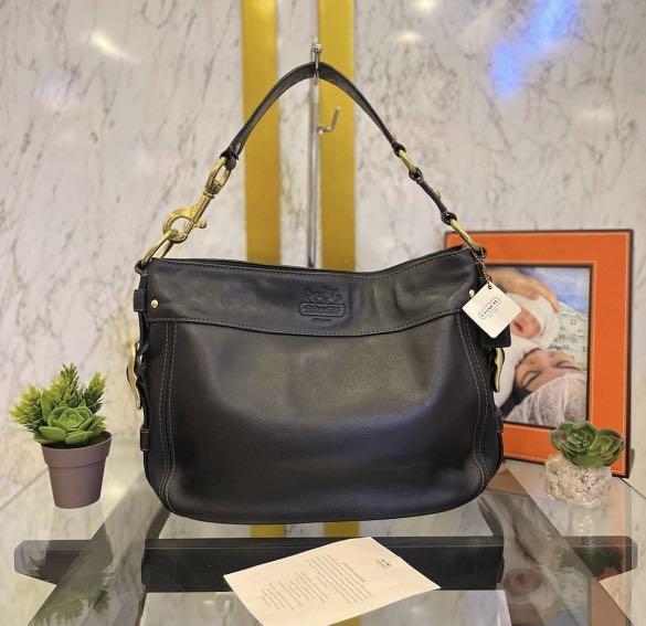 Coach zoe leather best sale hobo handbag