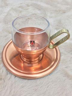 Copper Glass Espresso Cup & Saucer