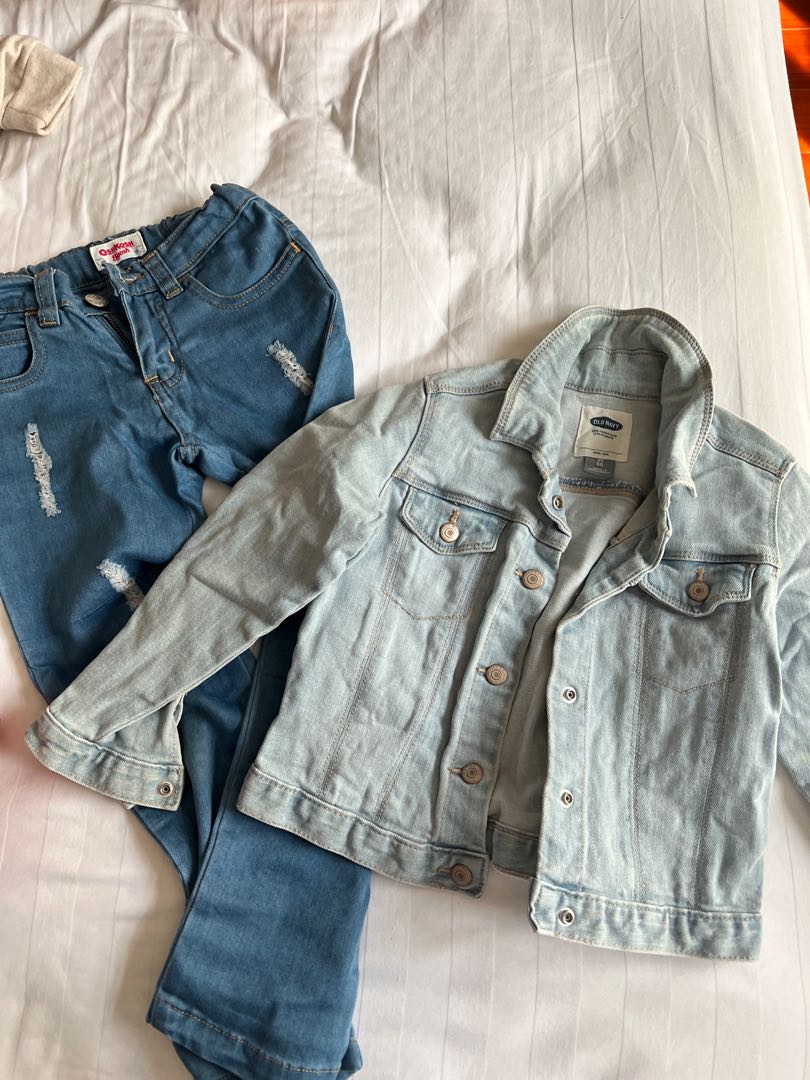 Denim jacket & pants set, Babies & Kids, Babies & Kids Fashion on Carousell