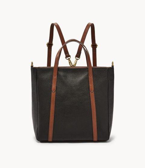 Fossil Sydney Convertible Backpack Black Leather