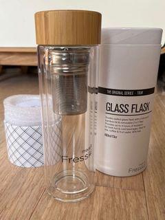 Fressko Glass Flask 400ml double walled with removal infuser - brand new
