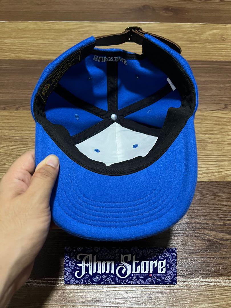 FW21 Supreme Wool S Logo 6 Panel Cap Blue ( Loro Piana ), Men's