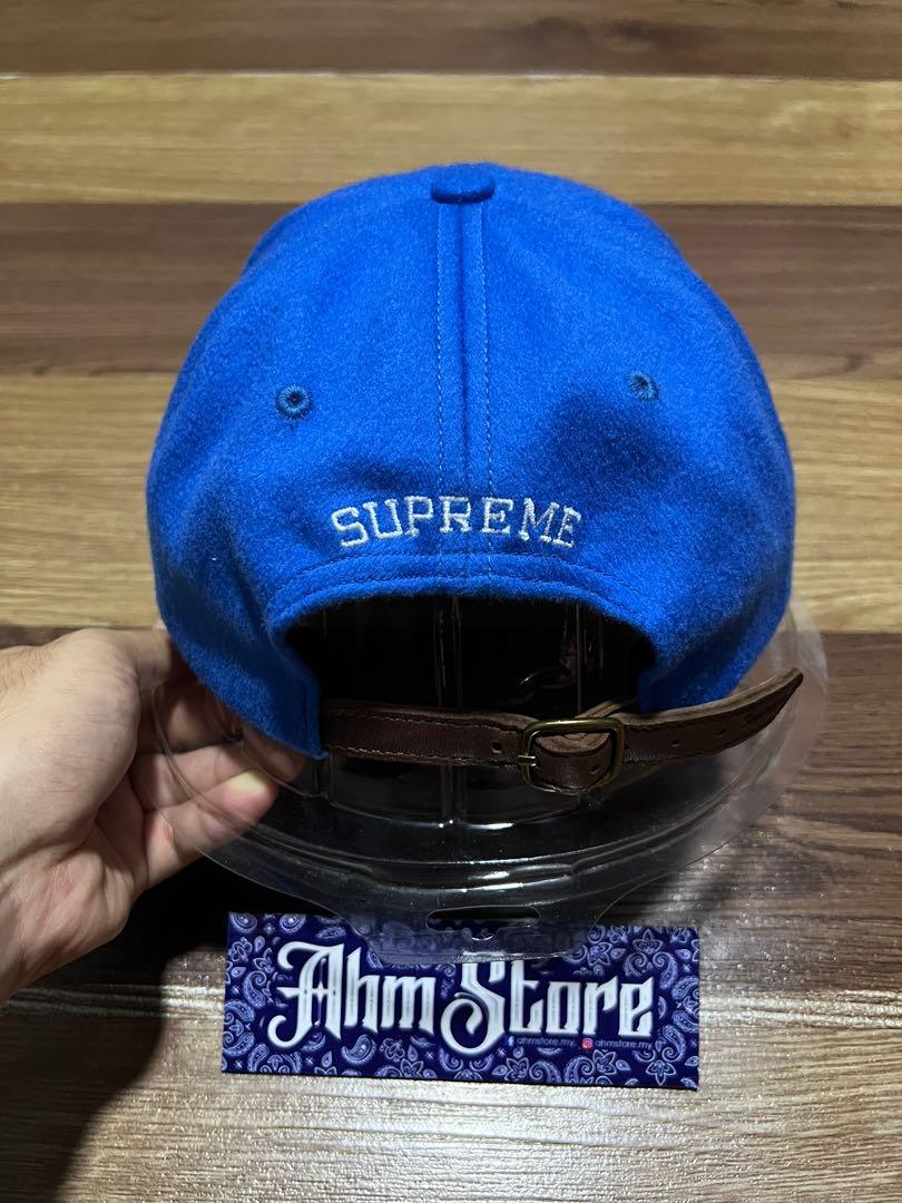 FW21 Supreme Wool S Logo 6 Panel Cap Blue ( Loro Piana )