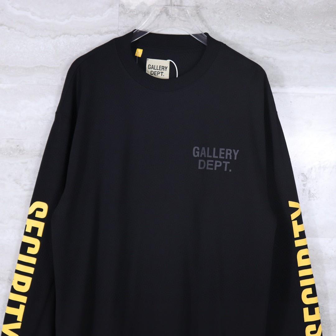 GALLERY DEPT. Security 長袖カットソー XL GALLERY DEPT SECURITY黃標字母印花長袖T桖, 男裝, 上身及套裝, 衛衣