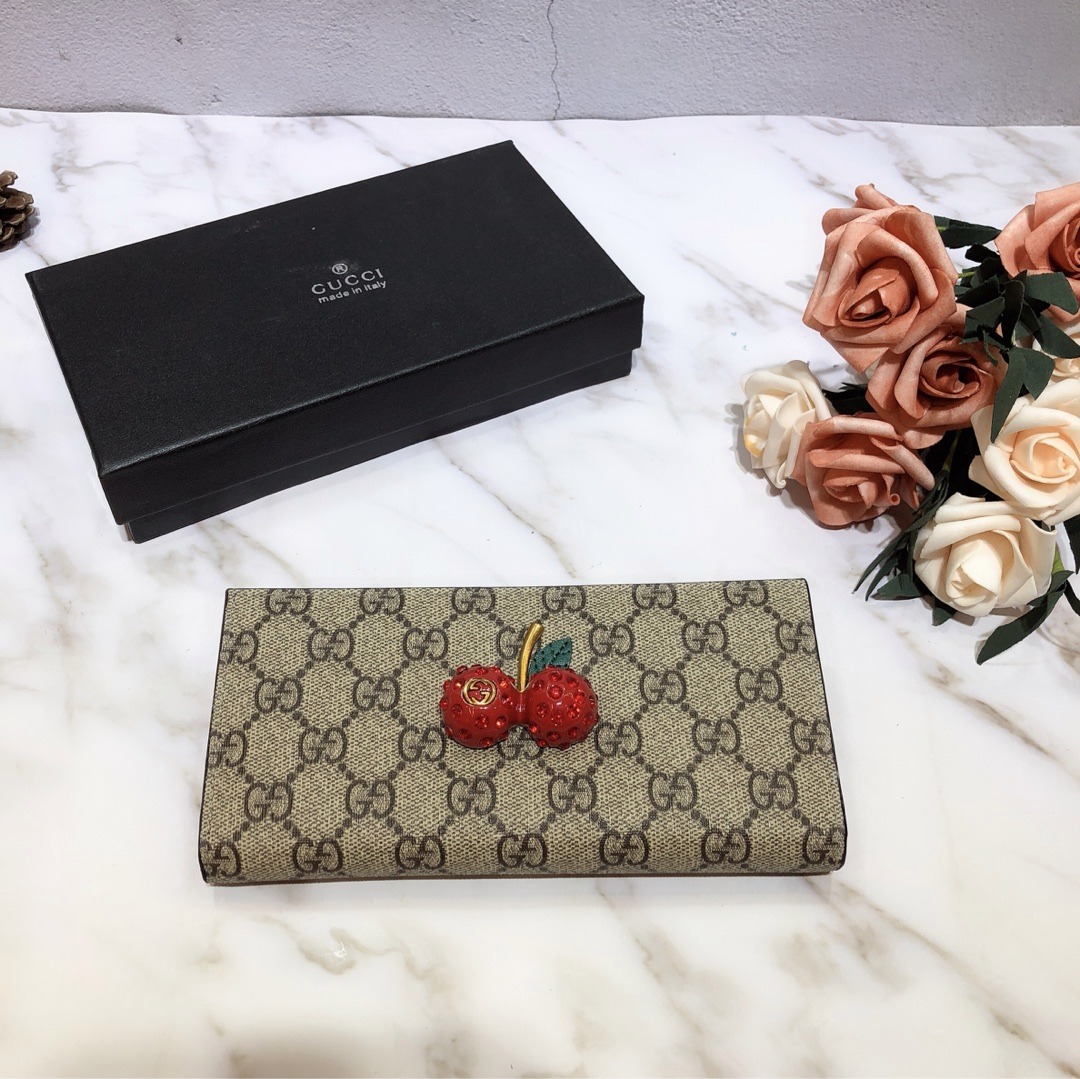 Gucci cherry long wallet, Women's Fashion, Bags & Wallets, Wallets ...