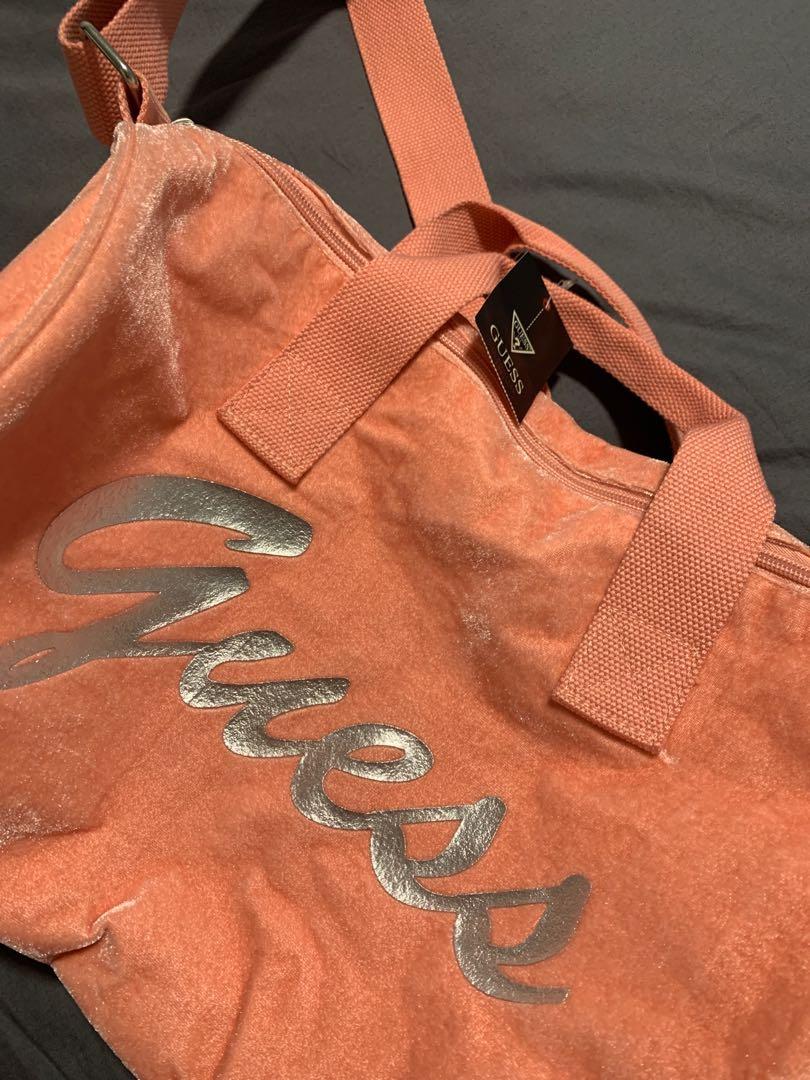 GUESS baby pink duffel bag, Women's Fashion, Bags & Wallets, Beach Bags